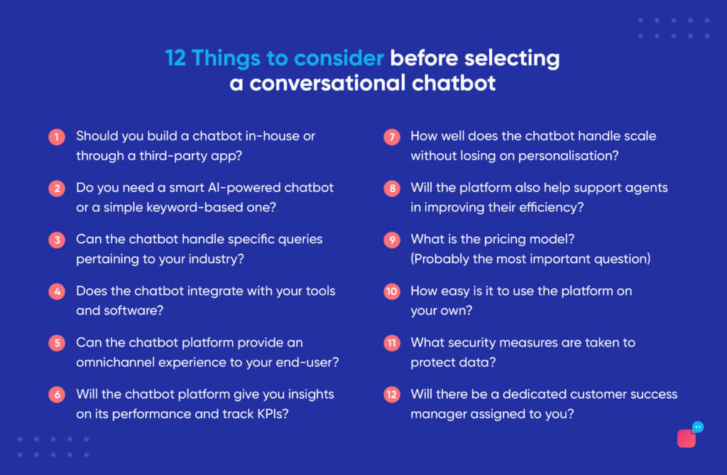 infographic on how to select a conversational ai