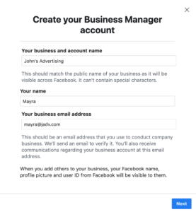 create business manager account