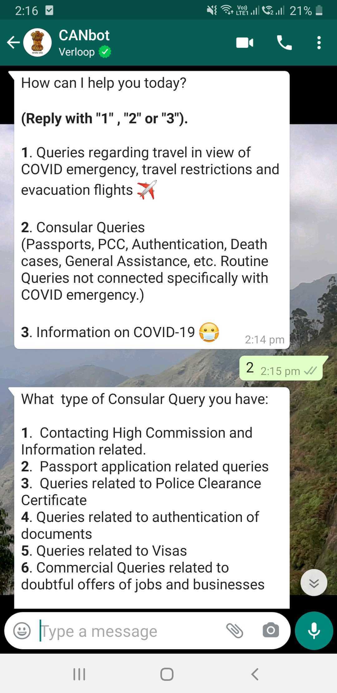 covid-19 bot : CANbot, whatsapp version