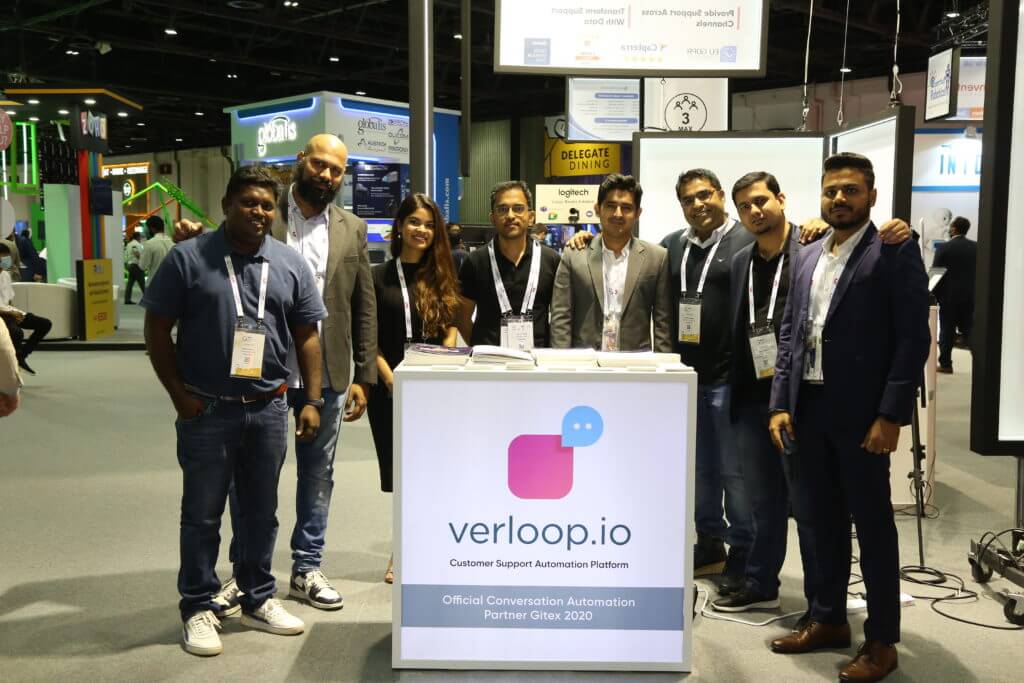 Members of Verloop.io team standing near the company stall