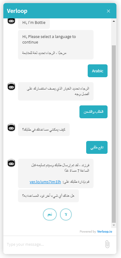 Using a multilingual chatbot in arabic