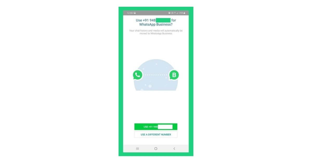 whatsapp business number