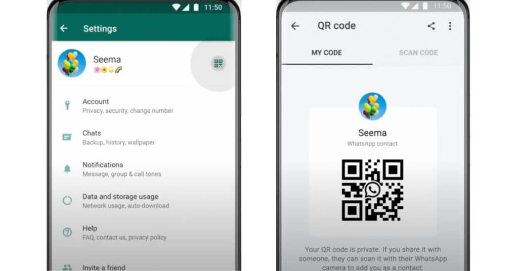 scanner qr code sur whatsapp