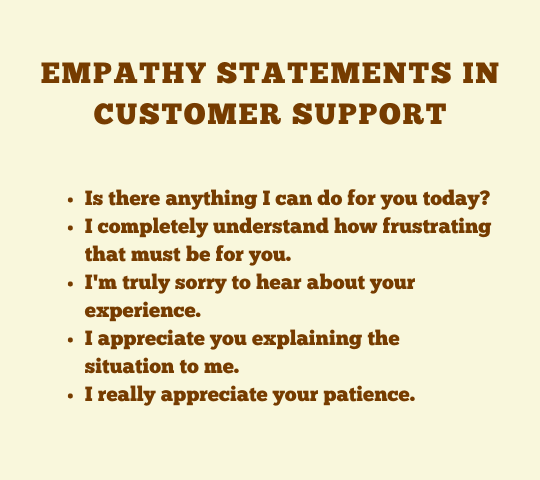 Empathy Statements For Irate Customers