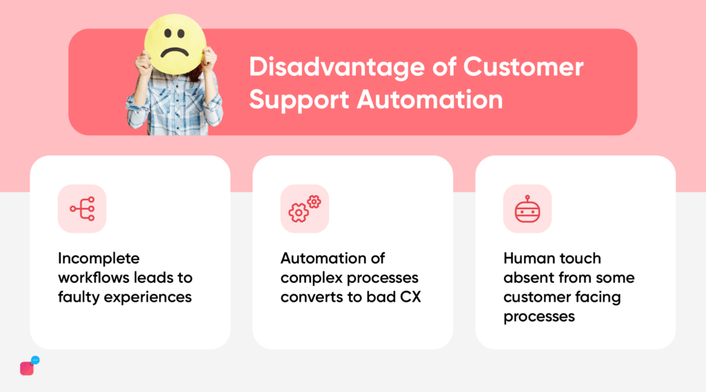 disadvantages of customer support autoamtion