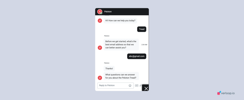 Fitness website chatbot