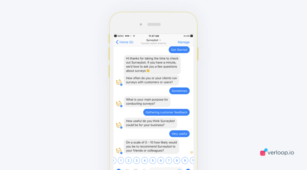 surveybot facebook chatbot