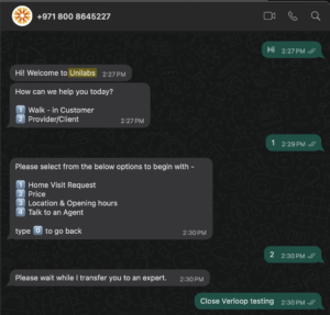Unilabs Chatbot